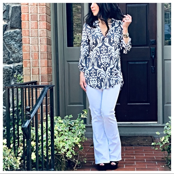 ✨LAST ONE✨Paisley grey print mandarin collar tunic - Picture 8 of 8